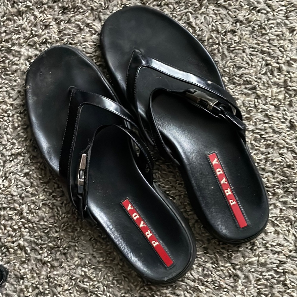 Prada buckle sandals EUC 38